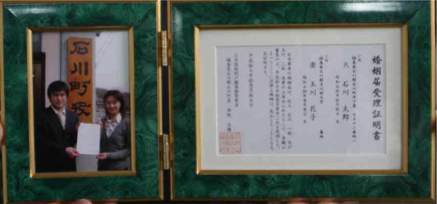 結婚する二人を祝福します