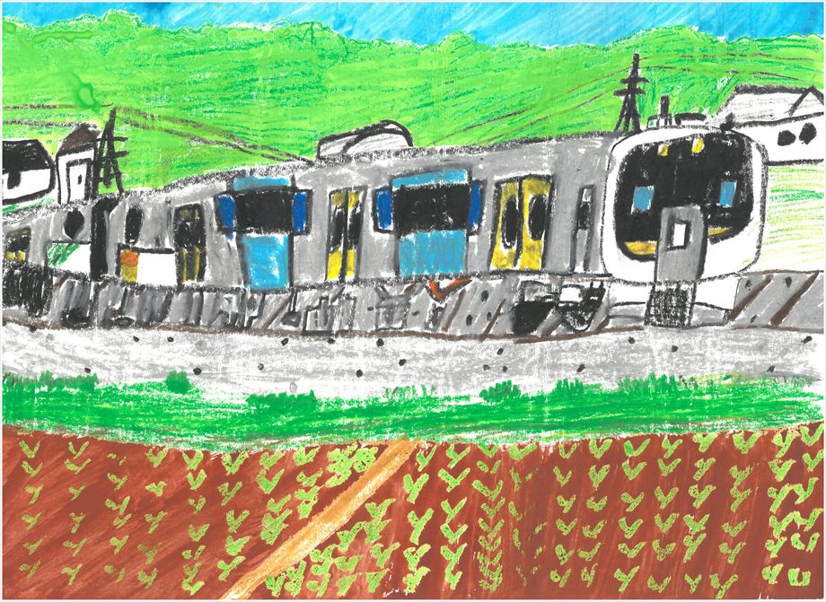 田んぼの中の水郡線