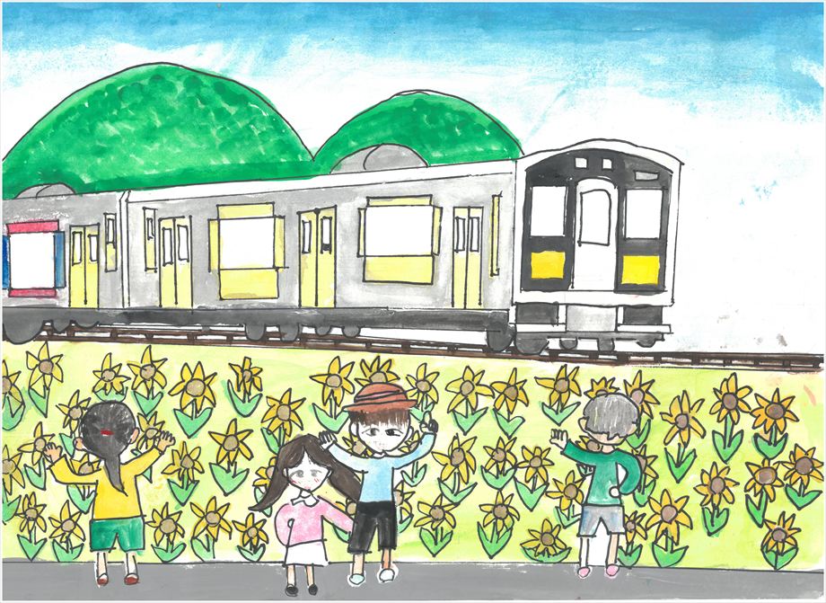 進もう！ひまわりの中で